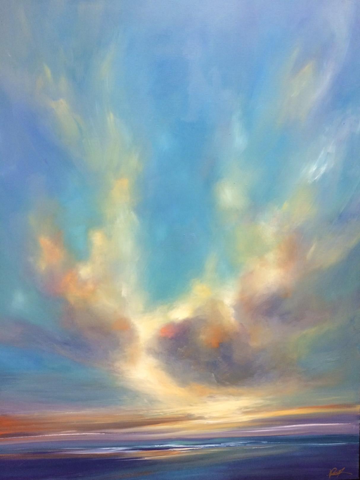 Joanne Parent Abstract Painting - Cloud Kiss, original 40x30 contemporary landscape