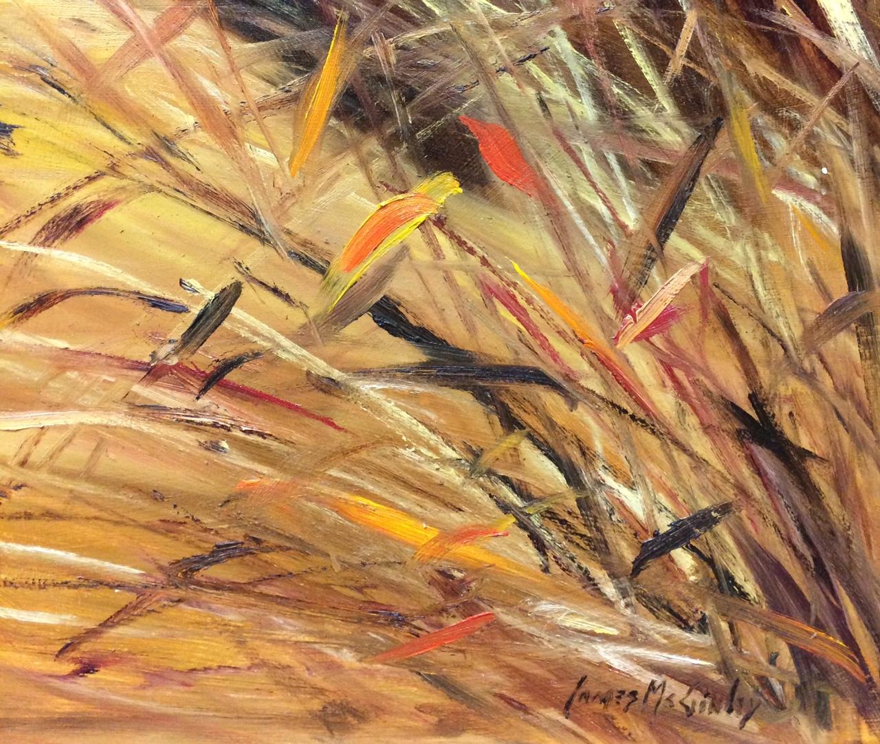 Grain in Fall, original 36x36 contemporary landscape For Sale 1