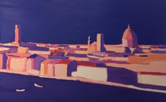 Florence, original 48x72 abstract contemporary Italian landscape