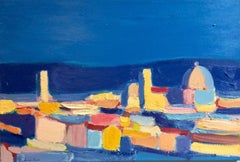 Cityscape, Florence, original 24x36 abstract contemporary Italian landscape