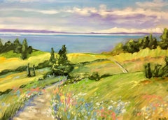 Hilltop View, original 30x40 contemporary expressionist landscape