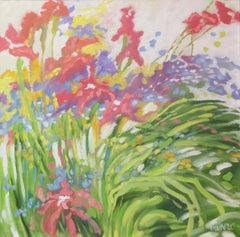 Windswept, original 30x30  expressionist landscape