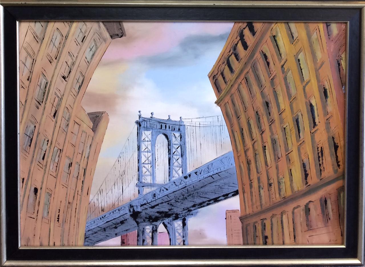 DUMBO, original 30x40 pop art New York City landscape