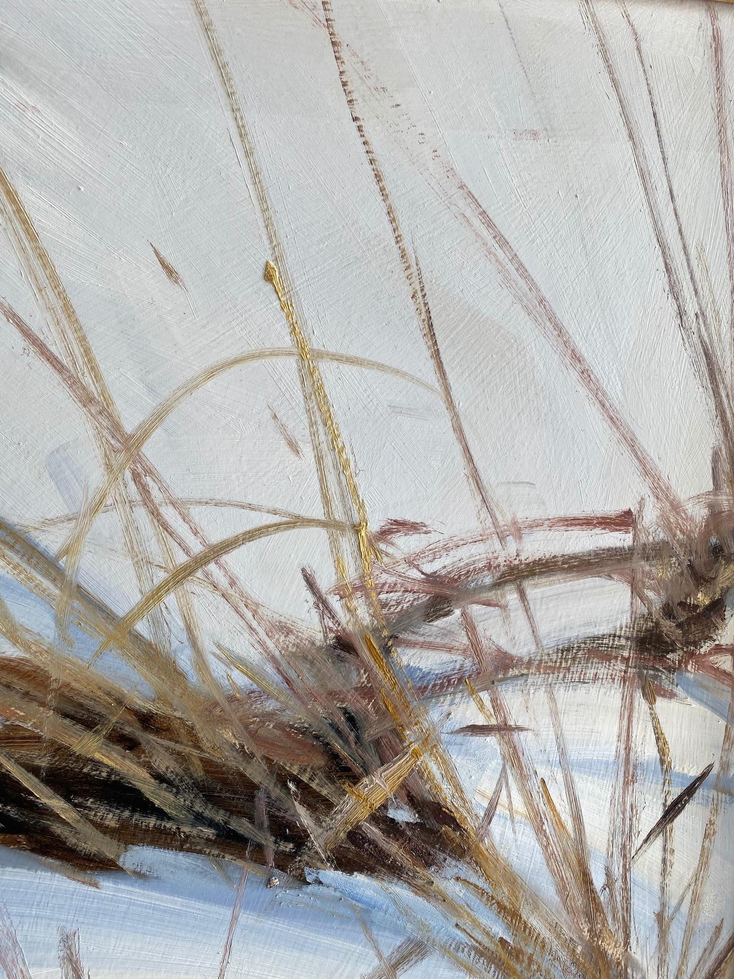 Grain in Snow, paysage contemporain original 36x48 - Gris Landscape Painting par James McGinley