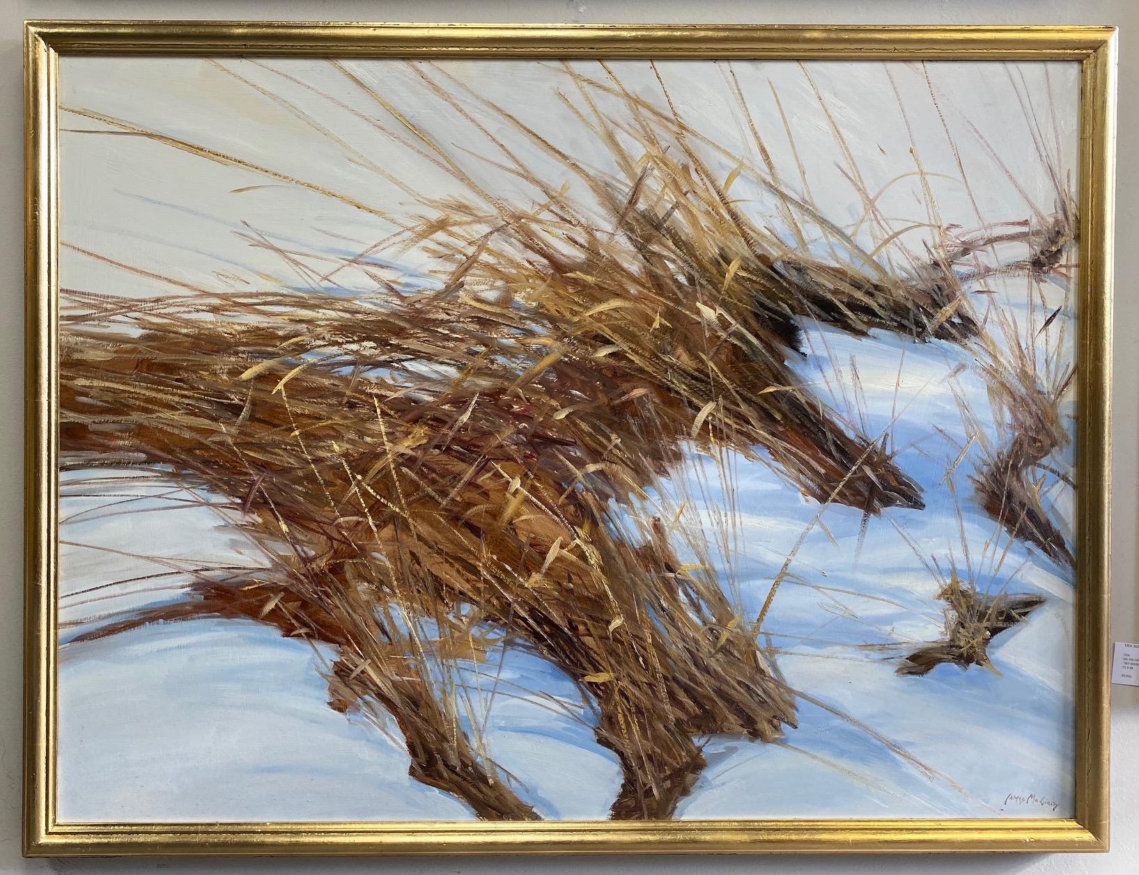 James McGinley Landscape Painting - Grain in Snow, original 36x48 contemporary landscape