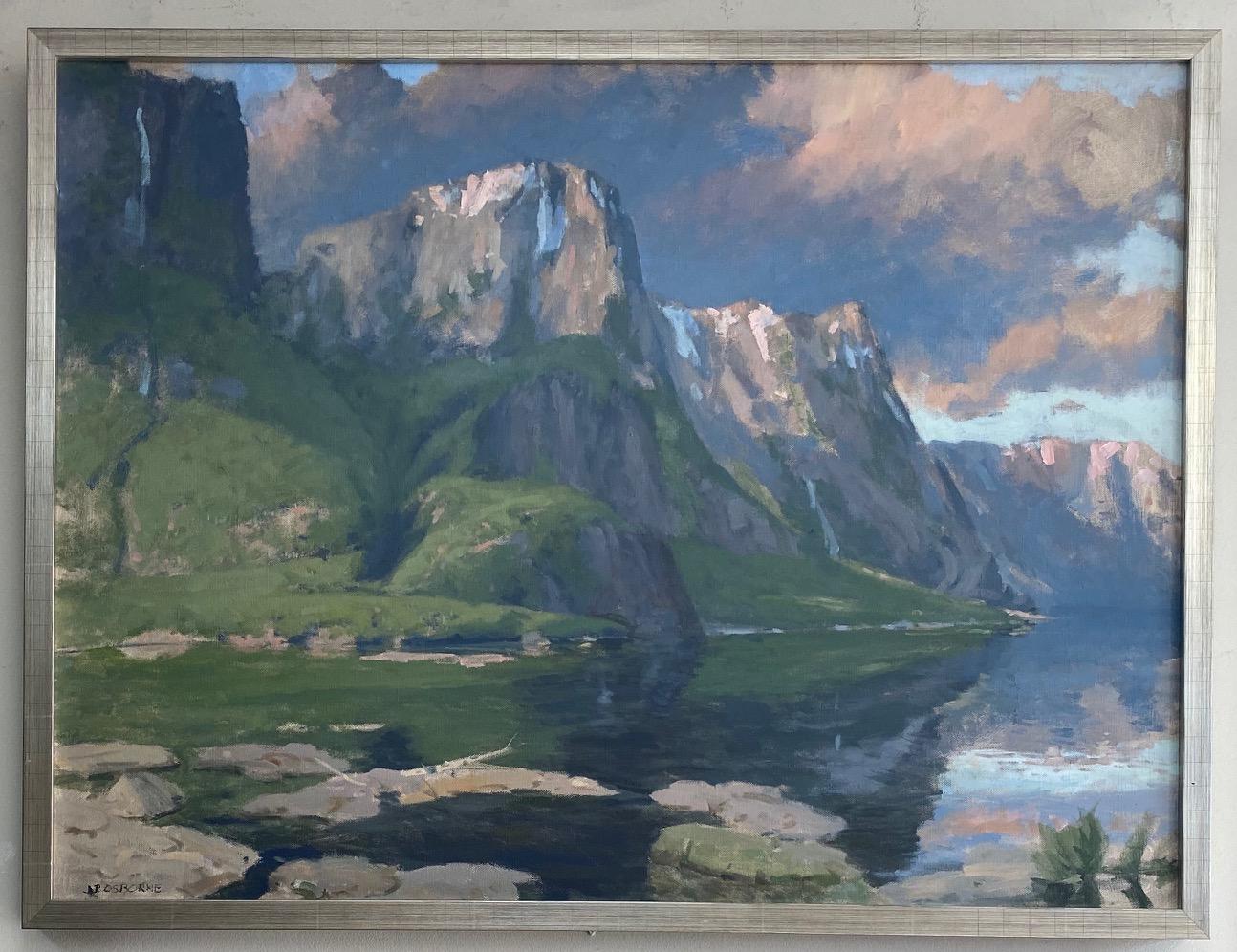 John Phillip Osborne Landscape Painting - Newfoundland Fjord, original 36x48 impressionist landscape of Canada