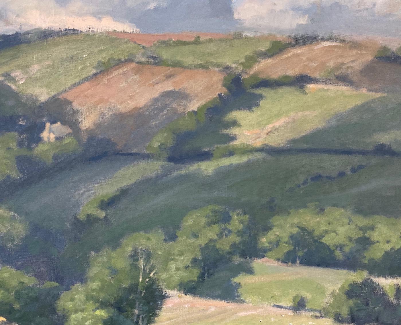 Snows Hills Cotwolds, 30x40 Original impressionistische Landschaft Englands (Grau), Landscape Painting, von John Phillip Osborne