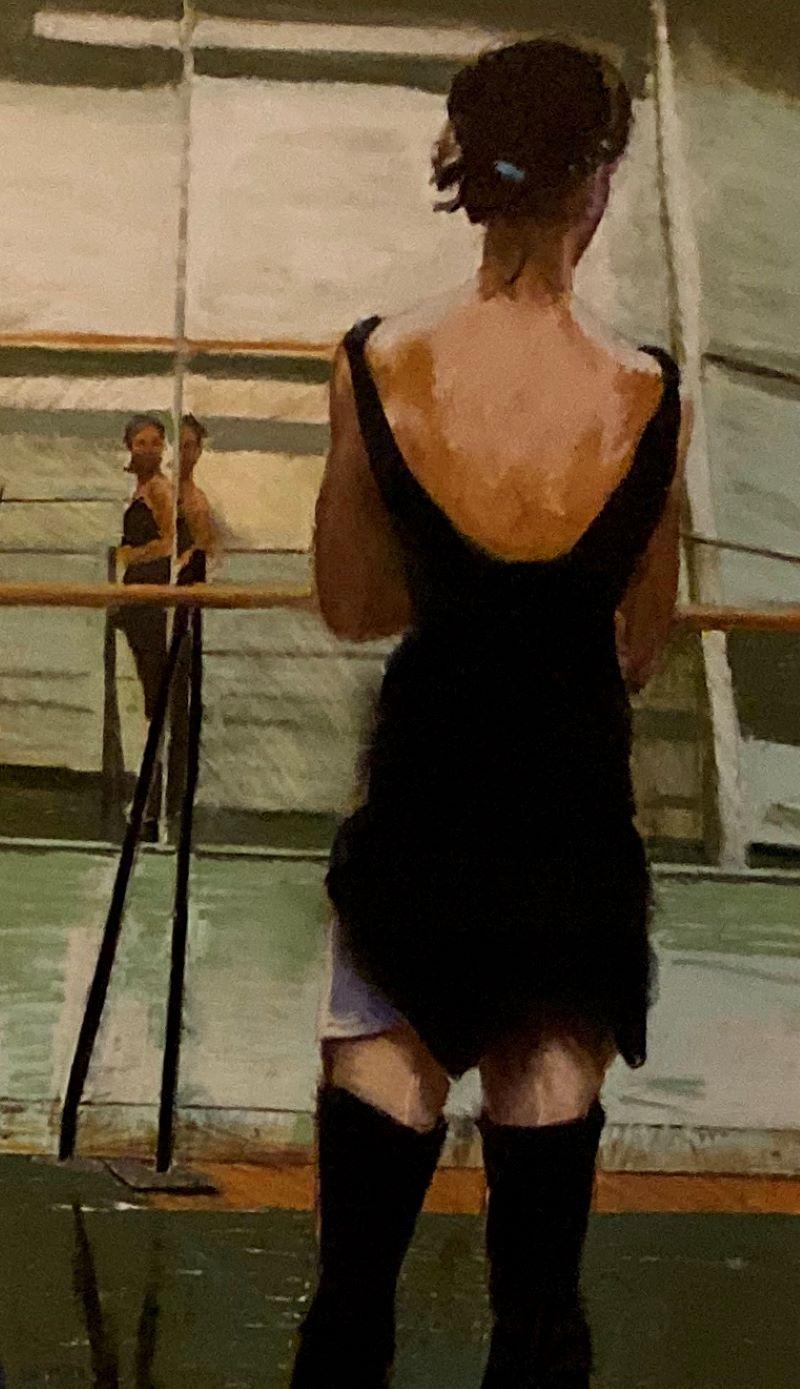 Stockings noirs, paysage impressionniste français figuratif au pastel original de 36 x 24 cm - Impressionnisme Painting par Rhoda Yanow