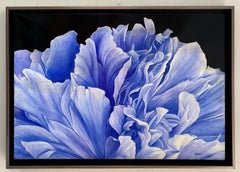 Blue Peony, original 21x29 contemporary photo realist landscape