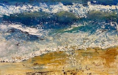 Wave Play, original 24x36 abstract expressionist marine landscape