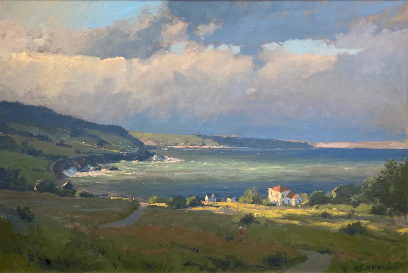 Along the Cabot Trail, original 40x60 impressionist landscape - Painting by John Phillip Osborne