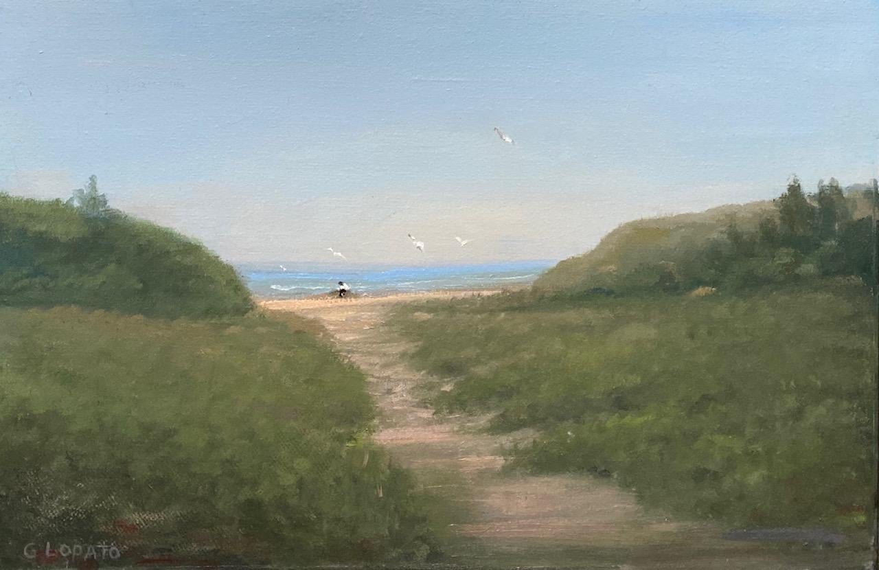 Cape May, original marine landscape - Painting by Gerald Lopato