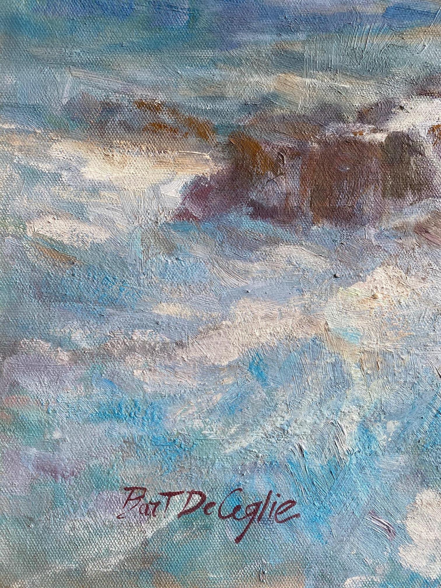 Crashing Waves, original 24x36 marine landscape - Impressionist Painting by Bart DeCeglie
