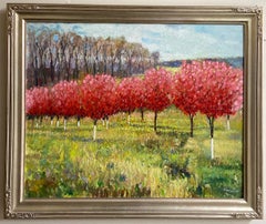Red Velvet, paesaggio espressionista originale 24x30
