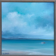 Drifting No. 483 & 484, original 25x50 contemporary diptych marine landscape