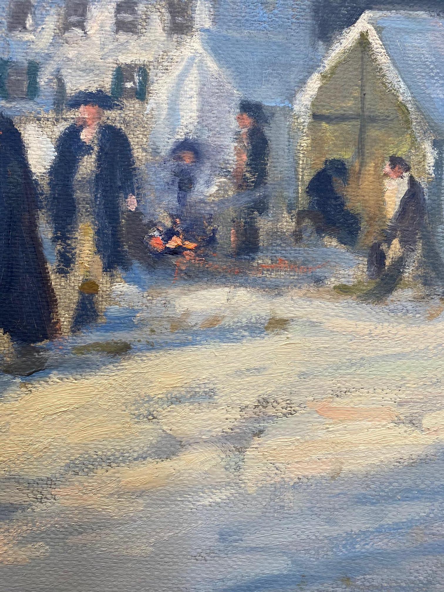 Ford Mansion at Morristown 1777, original 24x30 historic impressionist landscape - Gray Landscape Painting by John Phillip Osborne