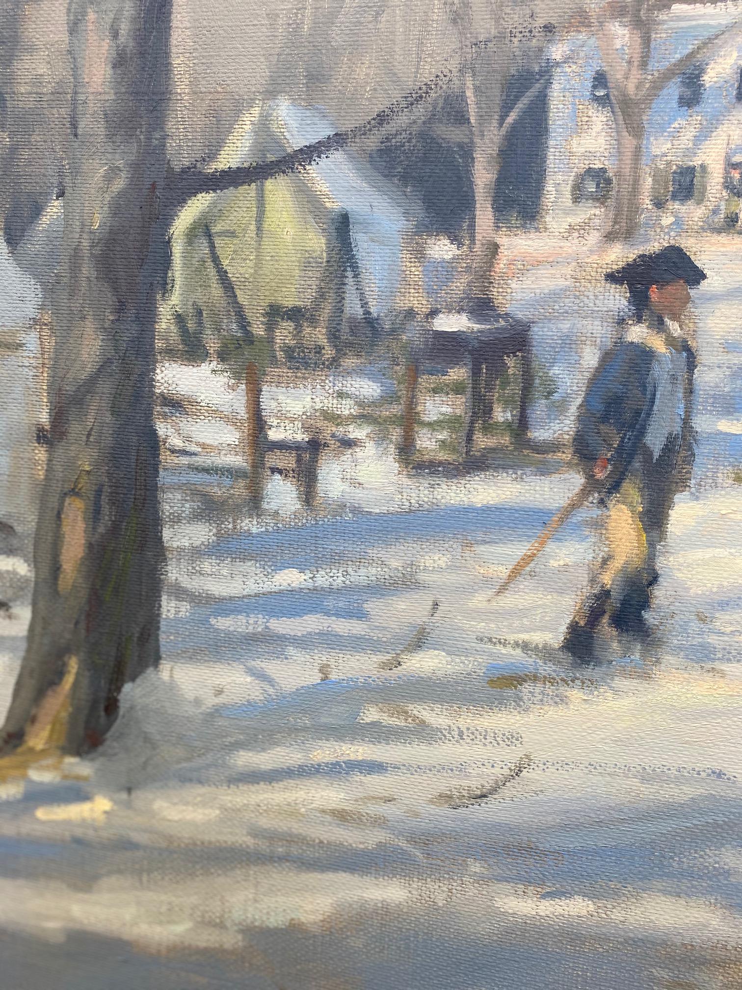 Ford Mansion at Morristown 1777, original 24x30 historic impressionist landscape - Impressionist Painting by John Phillip Osborne