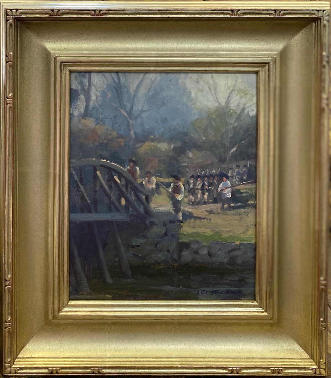 John Phillip Osborne Landscape Painting - Minutemen,  Shot Heard Round the World historic impressionist landscaape