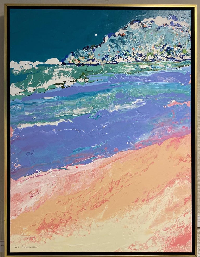 Carol Carpenter Landscape Painting - Beaches, original 40x30 abstract expressionist marine landscape