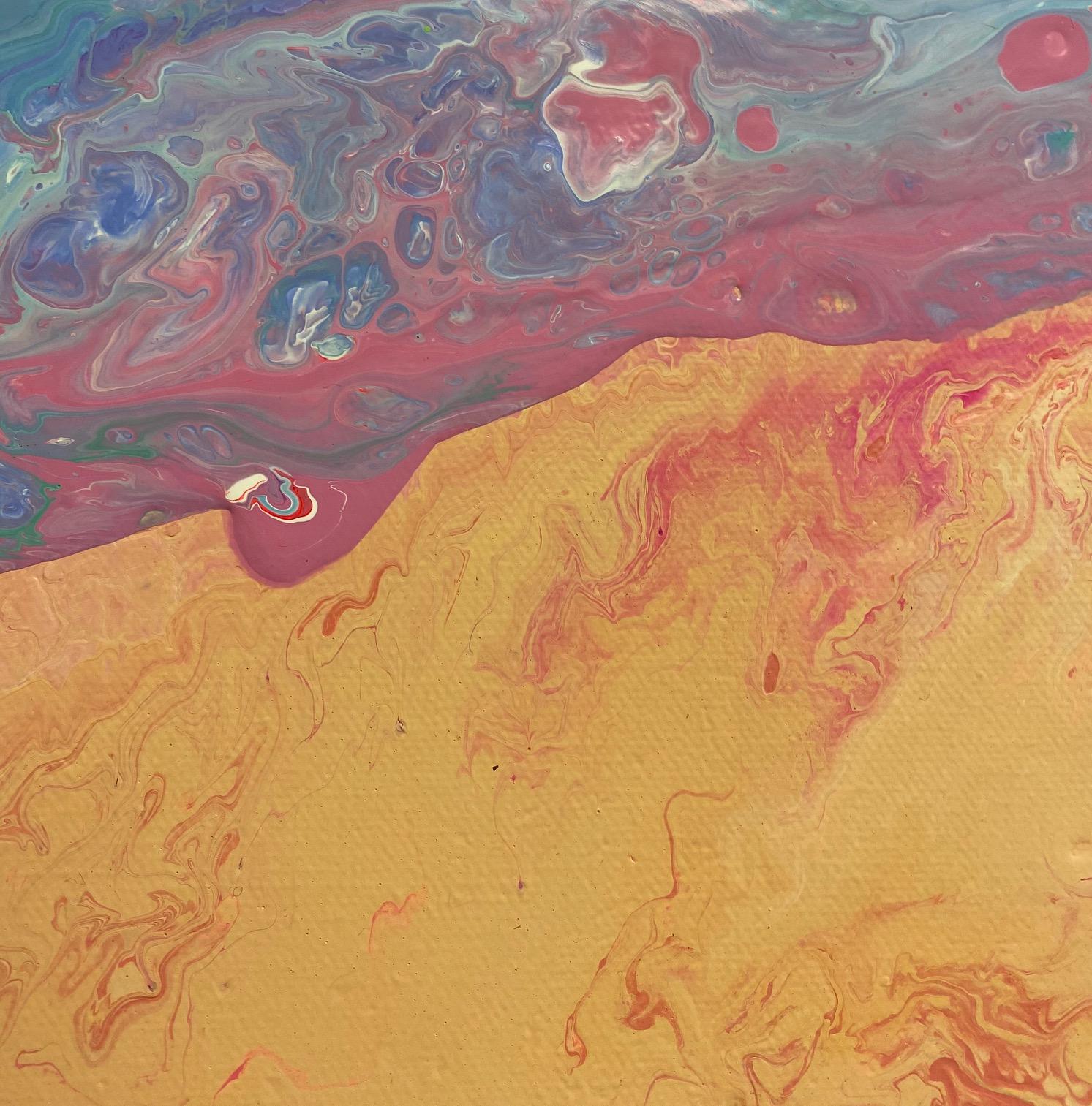 Spiagge, paesaggio marino astratto espressionista originale 40x30 - Painting Espressionismo astratto di Carol Carpenter