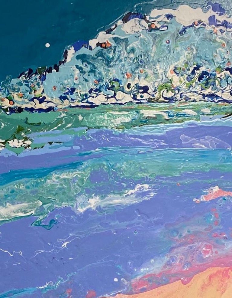 Beaches, original 40x30 abstract expressionist marine landscape For Sale 2