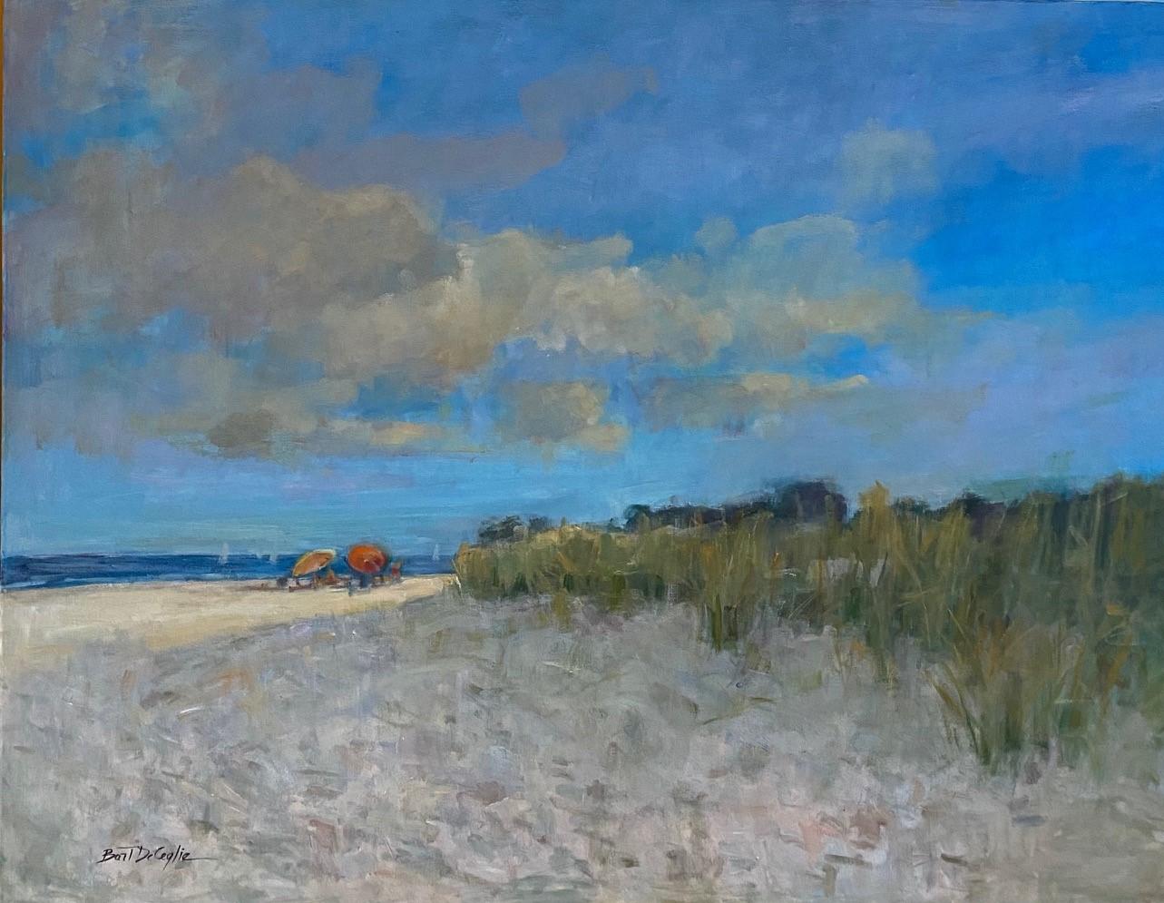 Bart DeCeglie Landscape Painting - Beach in Midsummer, original 36x48iimpressionist marine landscape