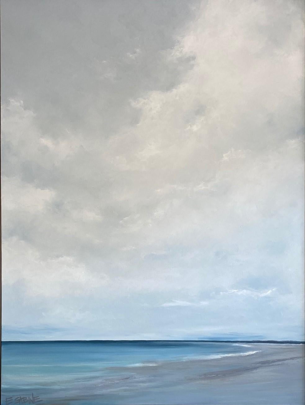 Seascape No. 475 original 48x36 contemporary marine landscape - Painting by Elizabeth Sabine