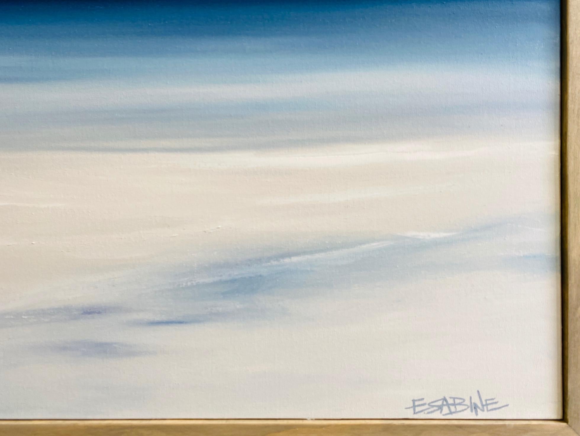 Seascape No. 148-AL original 48x72 contemporary marine landscape - Gray Abstract Painting by Elizabeth Sabine