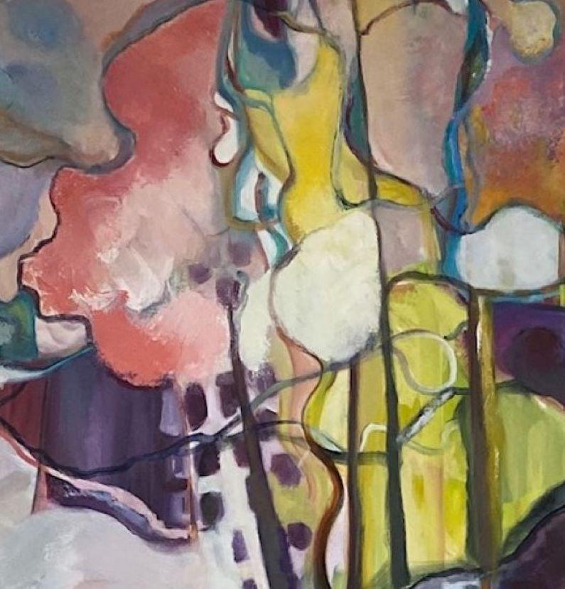 Aspen, original 30x36 abstract expressionist landscape - Abstract Expressionist Painting by Carol Carpenter