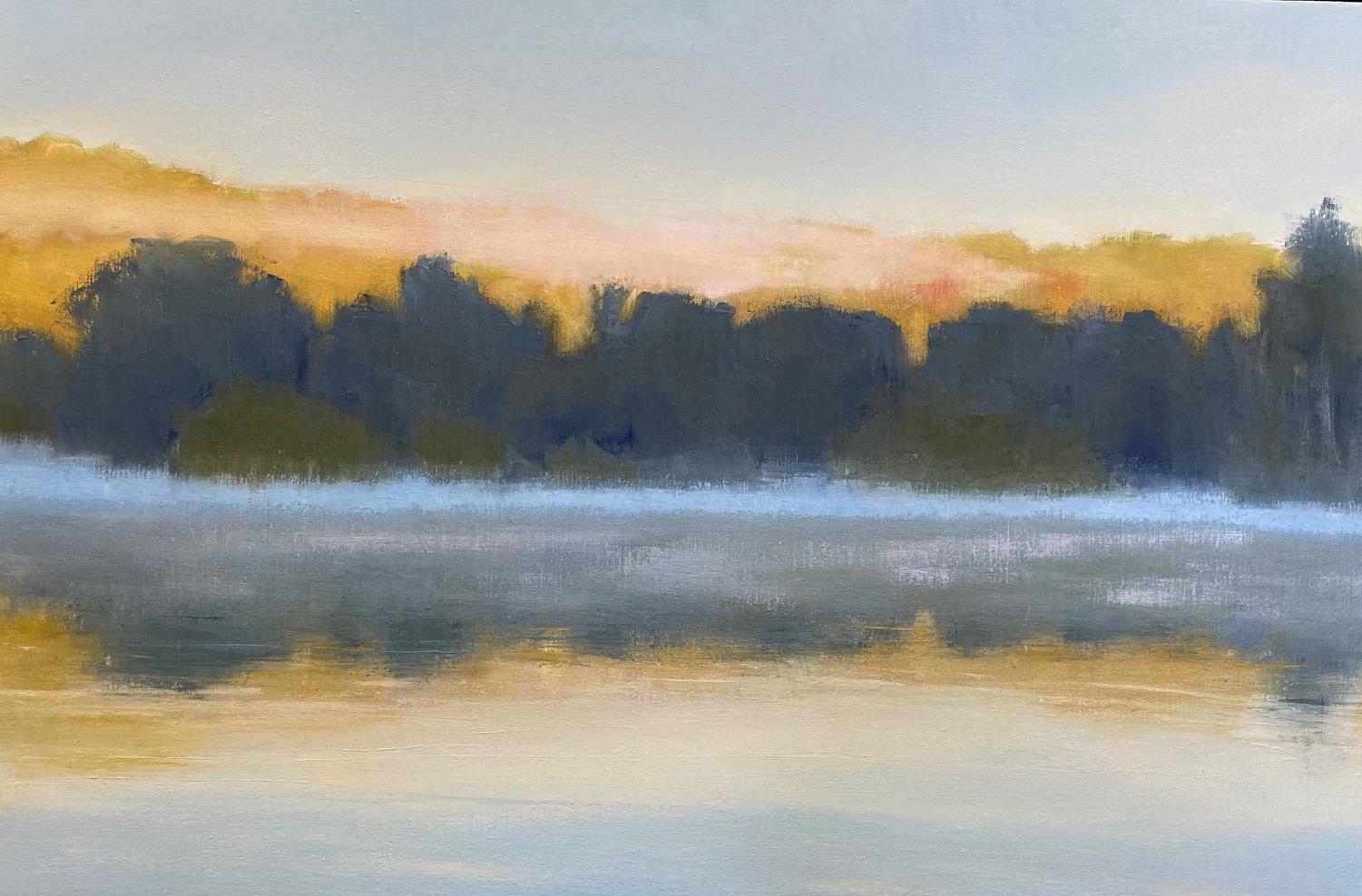 Legato, original 24x36 abstract expressionist transitional landscape - Painting by Daryl Hastings