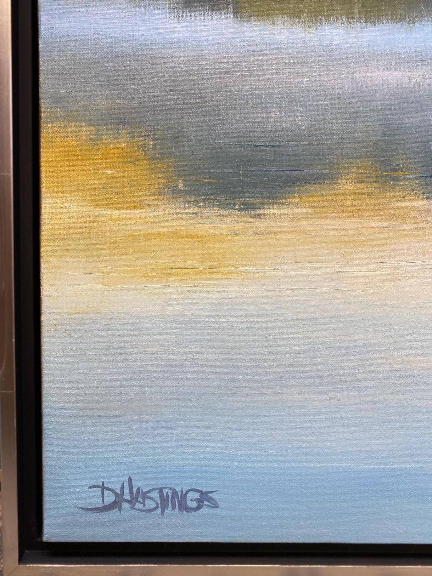 Legato, original 24x36 abstract expressionist transitional landscape - Gray Landscape Painting by Daryl Hastings