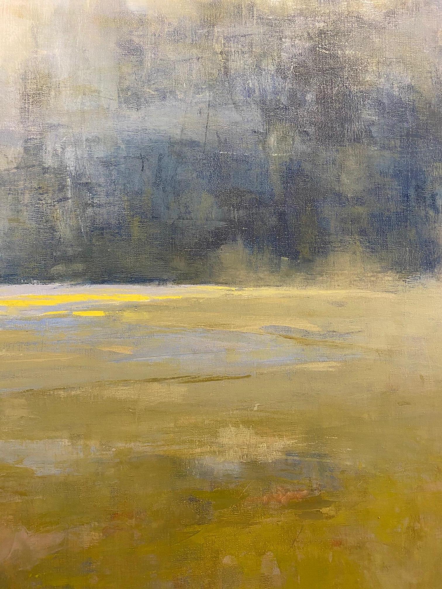 Atonal, original 30x40  transitional abstract landscape - Brown Landscape Painting by Daryl Hastings