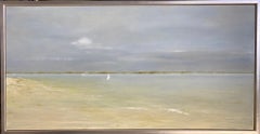 A Beach Day, paysage marin contemporain original 24x48