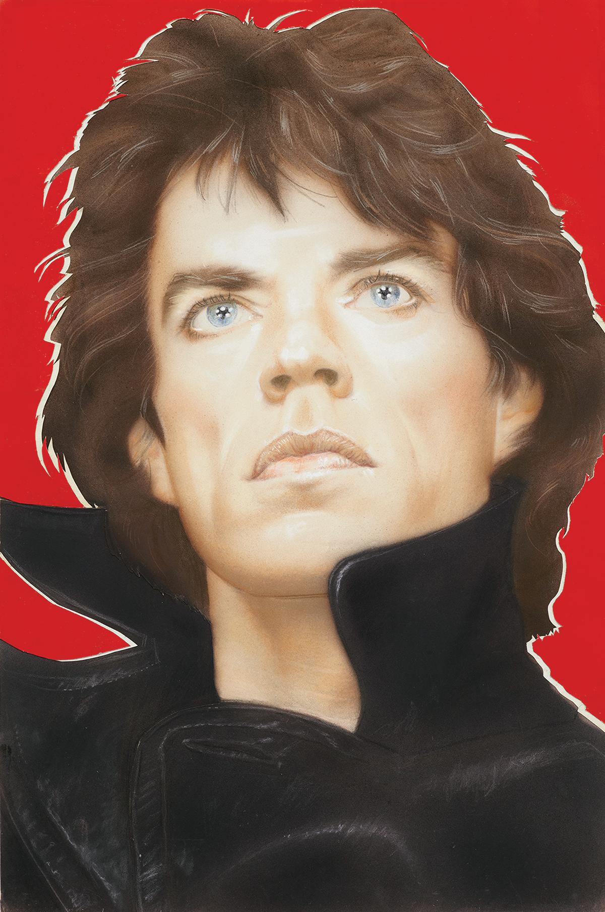 (after) Richard Bernstein Portrait Print - Mick Jagger portrait for Interview Magazine acrylic print #4/50