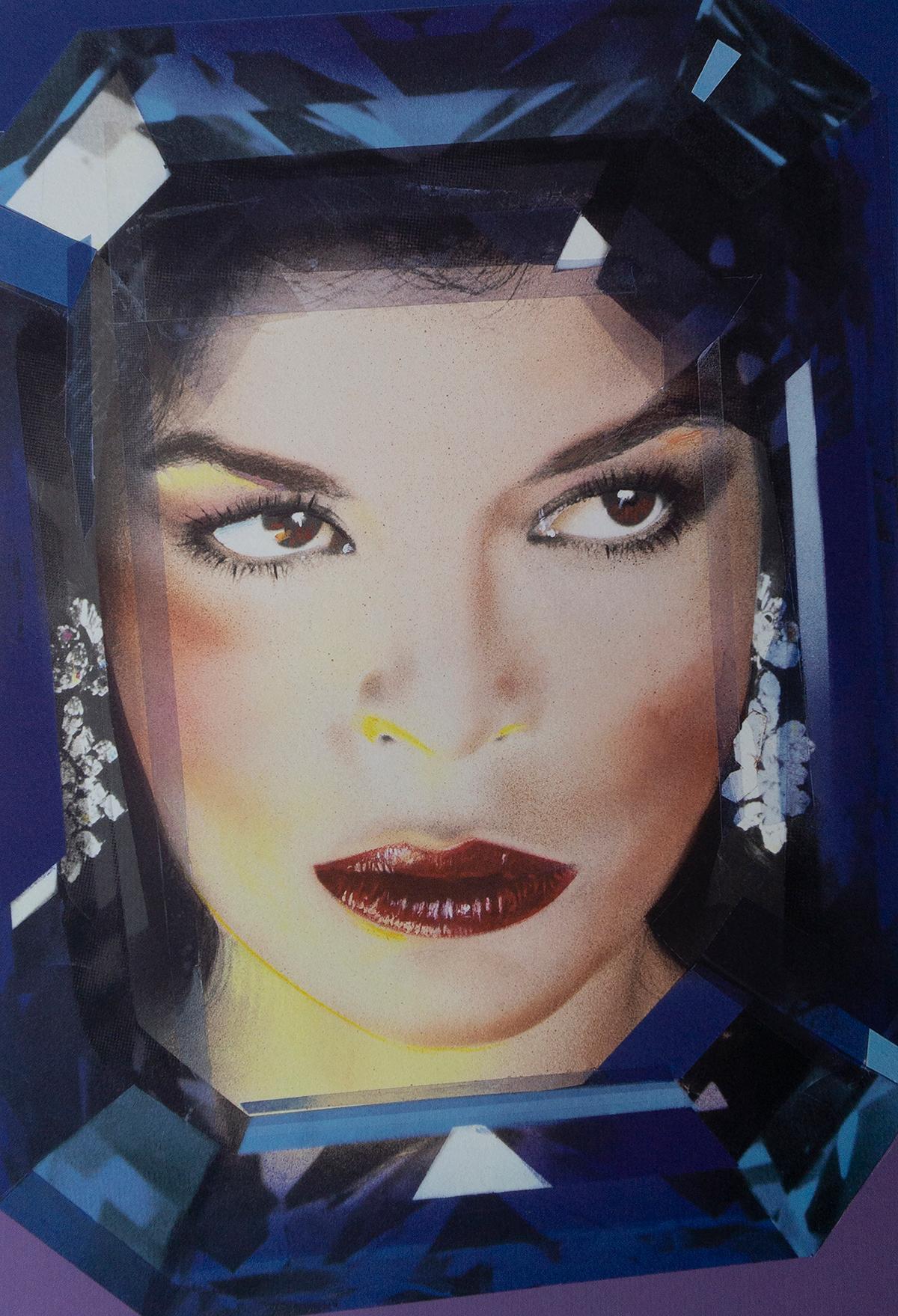 Bianca Jagger In A Diamond portrait for Interview Magazine acrylic print #4/50 - Print by (after) Richard Bernstein