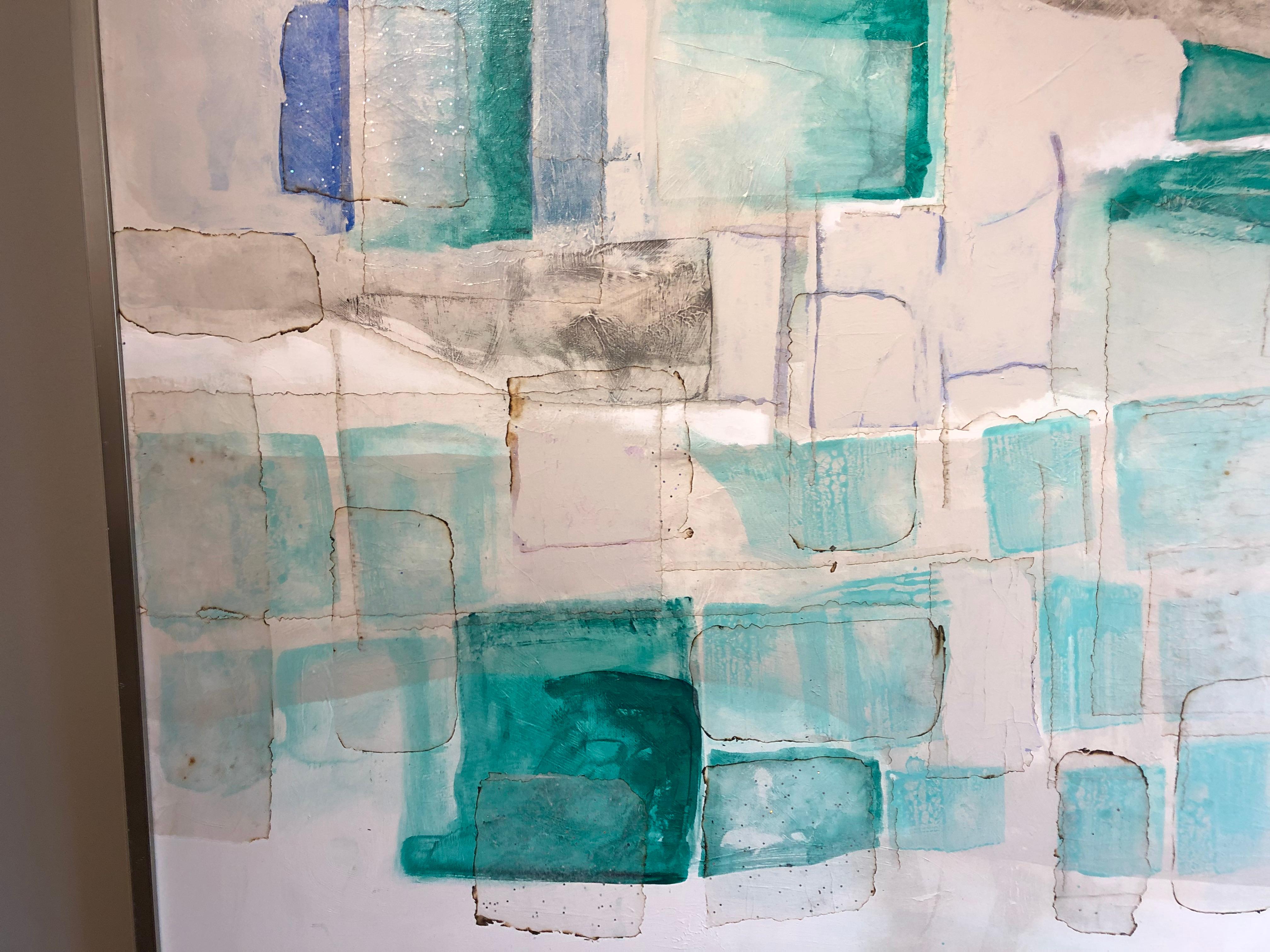 Tsunami by Louis Shields, Abstract Mixed Media on Canvas, 2017 For Sale 2