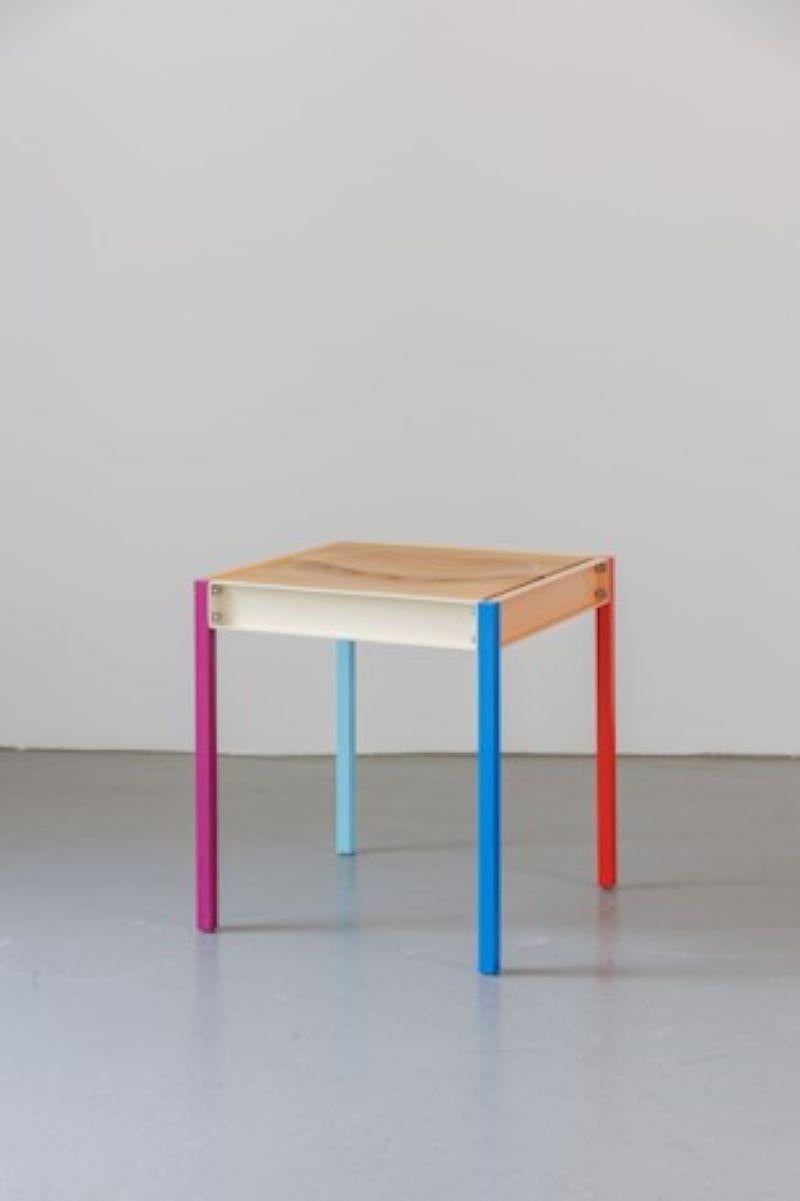 Modern Stool - Colorful, Simple, Playful - Clean, Compact Design

This furniture is a true statement piece: modern and clean, yet full of playful and colorful character. Crafted from high-quality materials, including recycled oak, steel, and