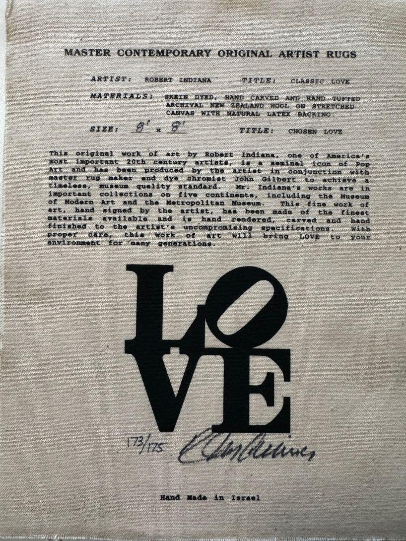 Alfombra de amor Robert Indiana grande en blanco y negro (1995) en venta 8