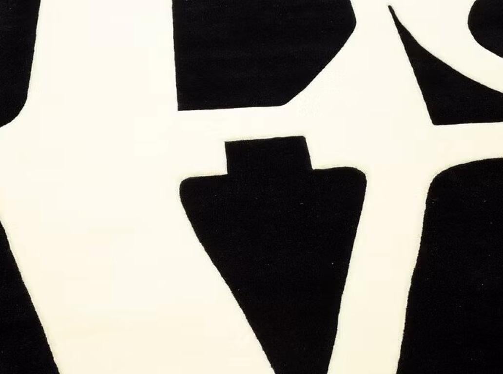 Alfombra de amor Robert Indiana grande en blanco y negro (1995) en venta 7