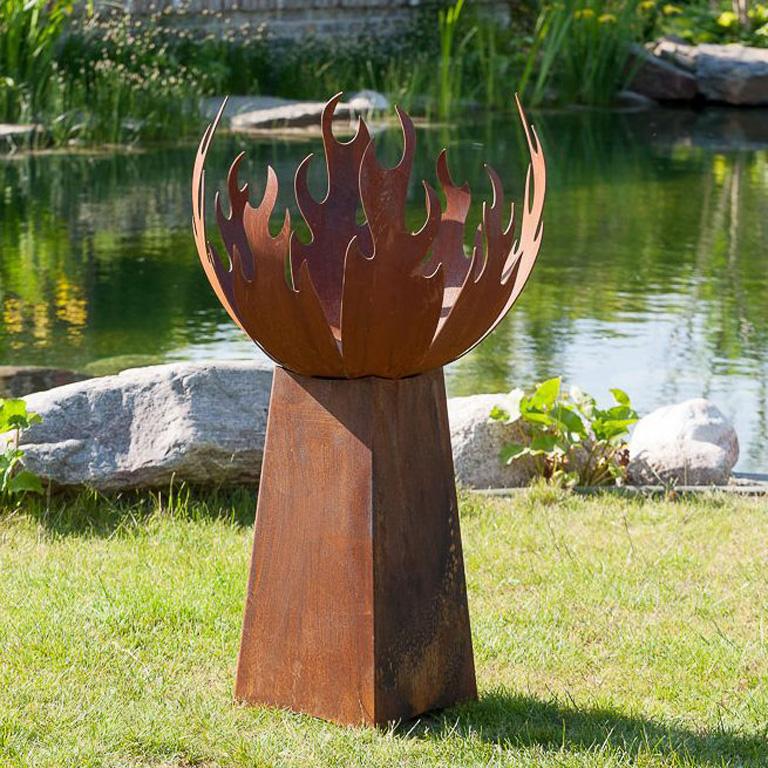 Firepit Flame - Diameter 55cm - Unique Modern Outdoor Ornament - Stefan Traloc For Sale 2