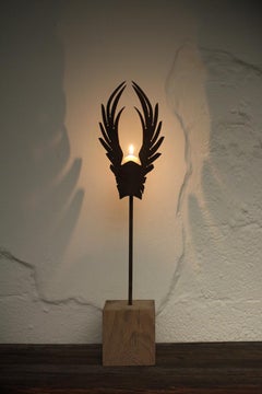 Candlestick Wing Bright - 75cm - Unique Modern Outdoor Ornament - Stefan Traloc