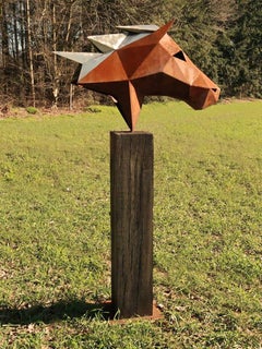 Polygon Horse - 100cm - Unique Modern Outdoor Ornament - Stefan Traloc