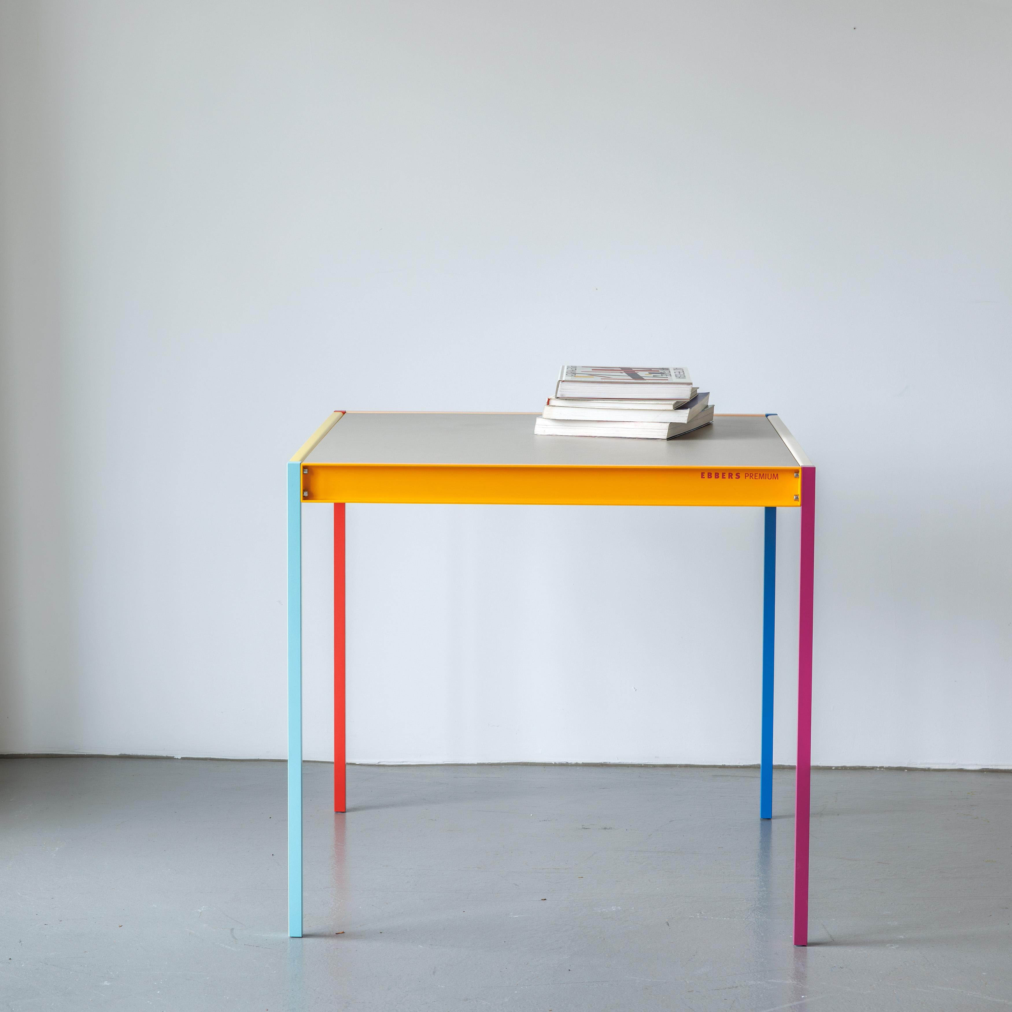 Modern Furniture Table - Colorful, Simple, Playful - Clean, Compact Design 

This table is a true furniture statement piece: modern and clean, yet full of playful and colorful character. Crafted from high-quality materials, including recycled oak,
