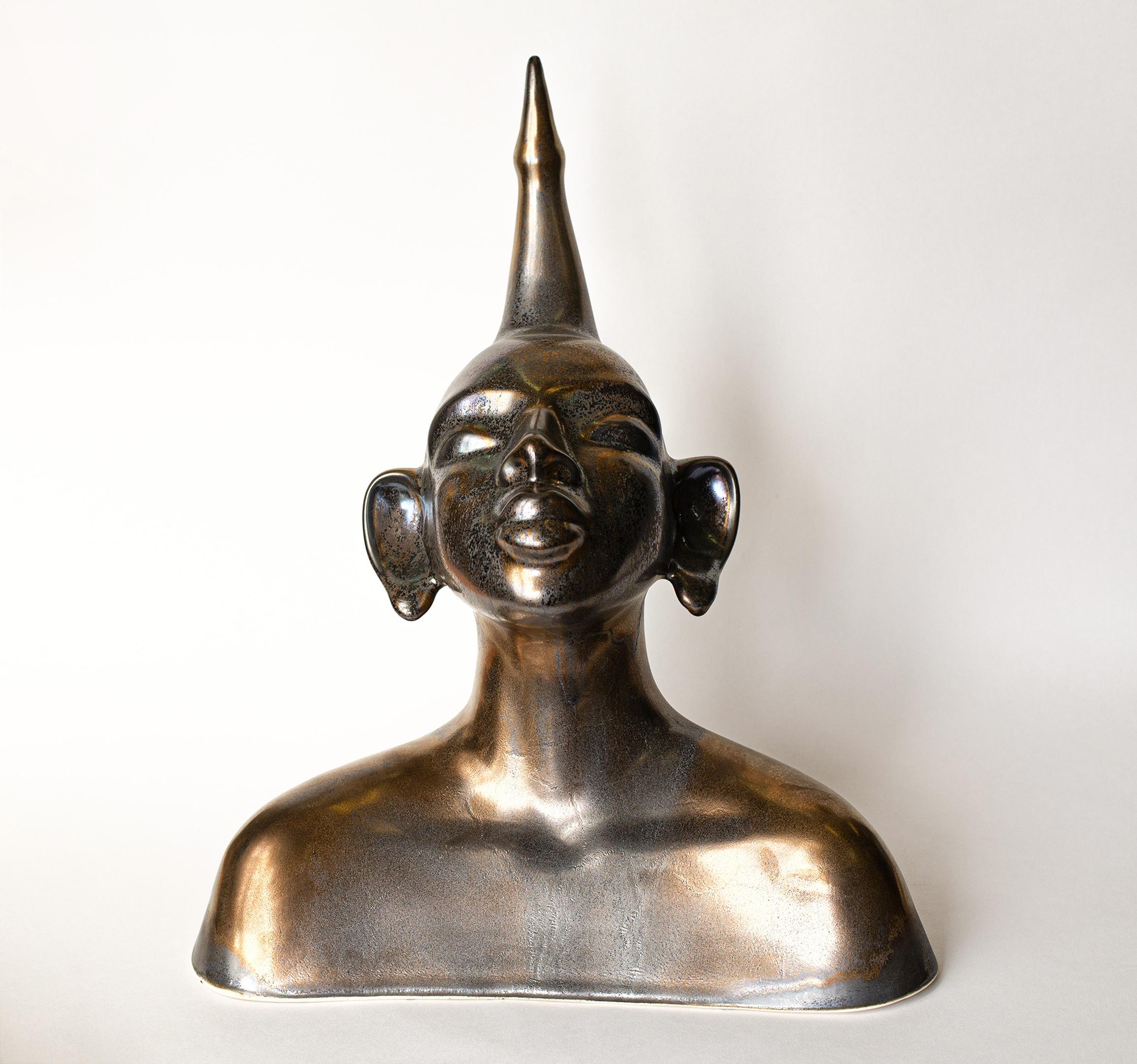 Lina Gonchar - "Lina I" - Unique Ceramic Sculpture - Coated in Gold