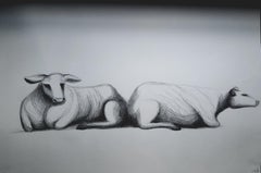 Chroessi Schnell - "Cows IV" - realistic fine nature theme drawing