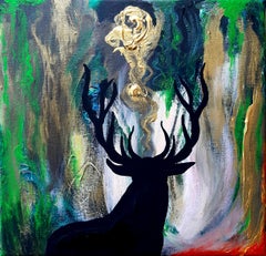 Chroessi Schnell - "Deer in the Seat of Fire" - realistic neo-expressionist