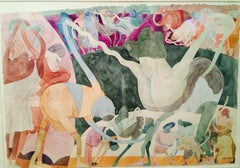 Gladys Nilsson, watercolor on paper, Chicago Imagist, Hairy Who