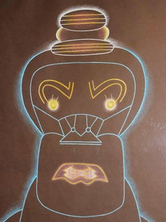 Imagist Original Color Pencil Drawing, Henry's Over the Hump, 1980