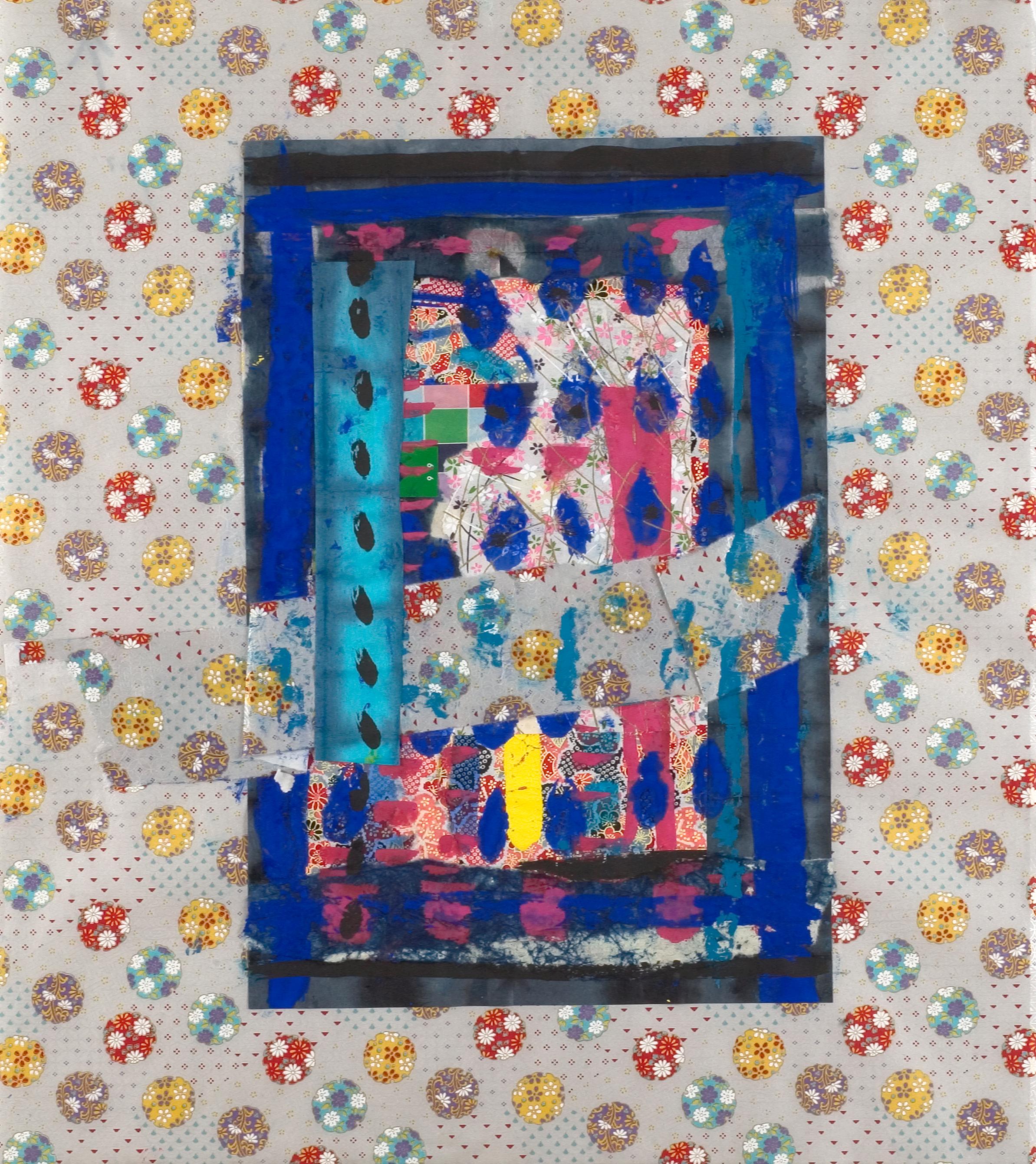 Abstract Collage, Japanese Washi Paper, Tohoku V - Mixed Media Art by Mindy Weisel