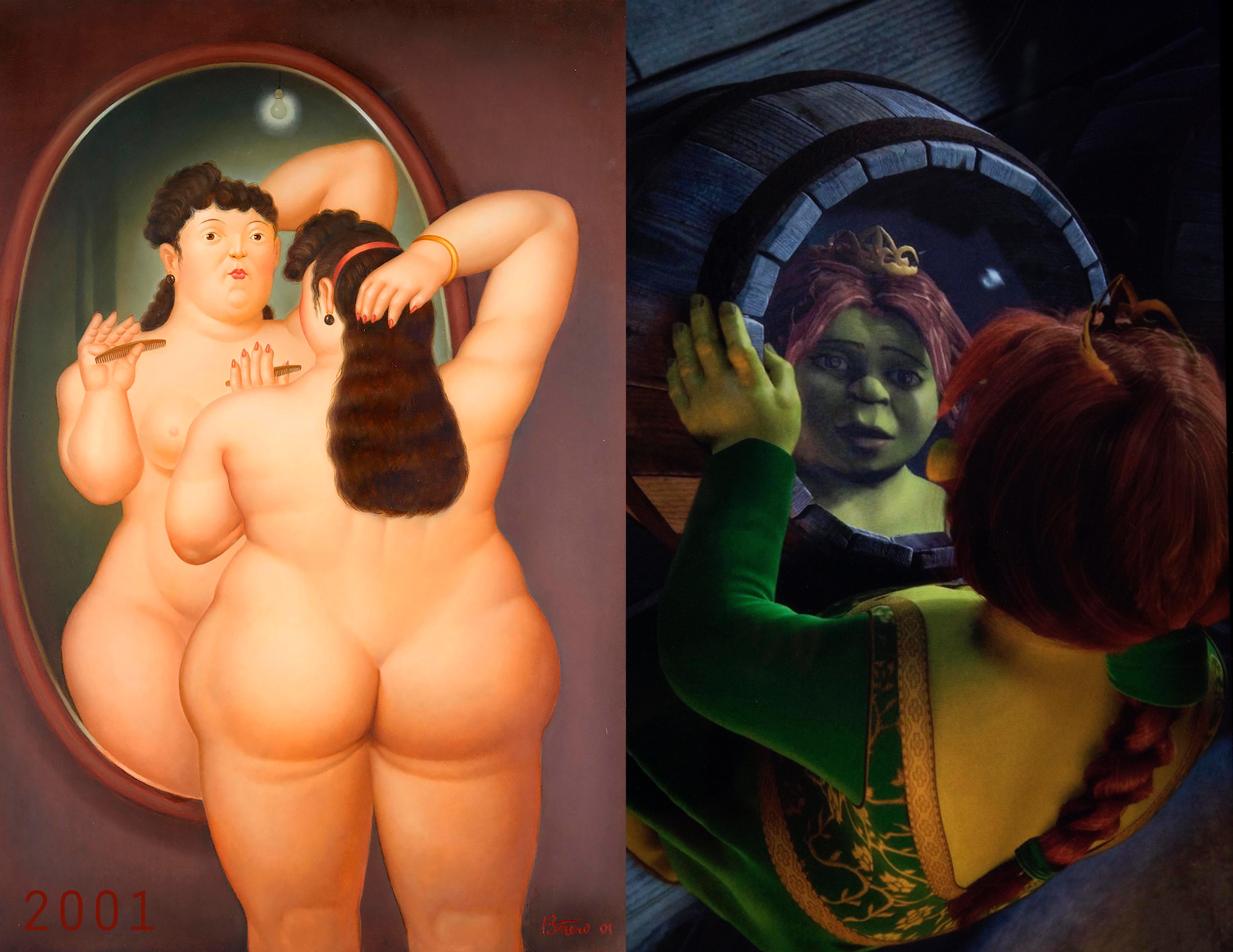 Bonnie Lautenberg Figurative Print - 2001 - Shrek - Fernando Botero, Nude in Mirror, Archival Pigment Print